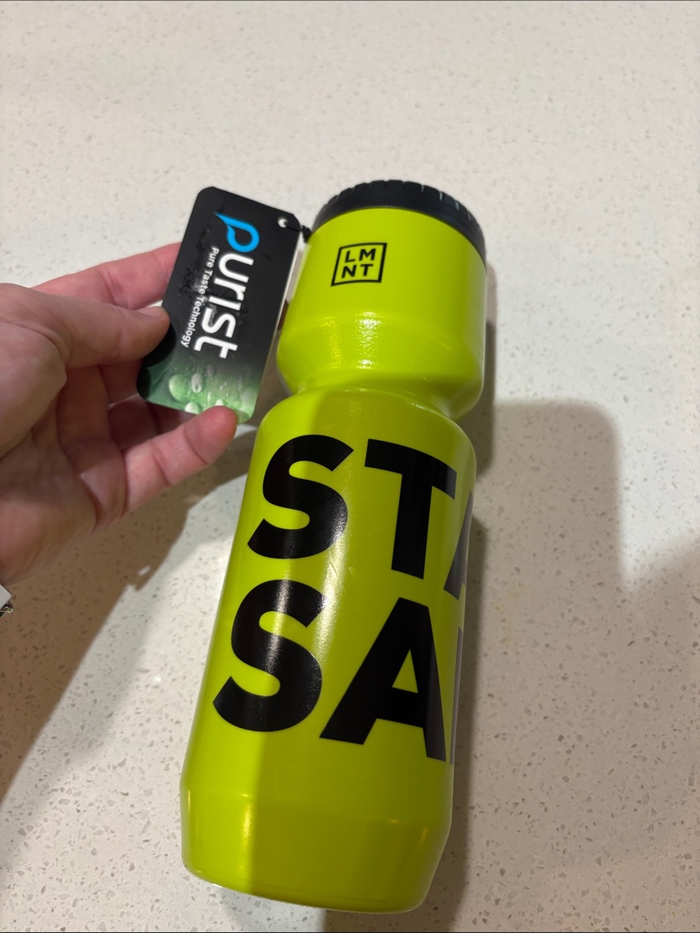 LMNT Lime Green Purist Water Bottle - Stay Hydrated